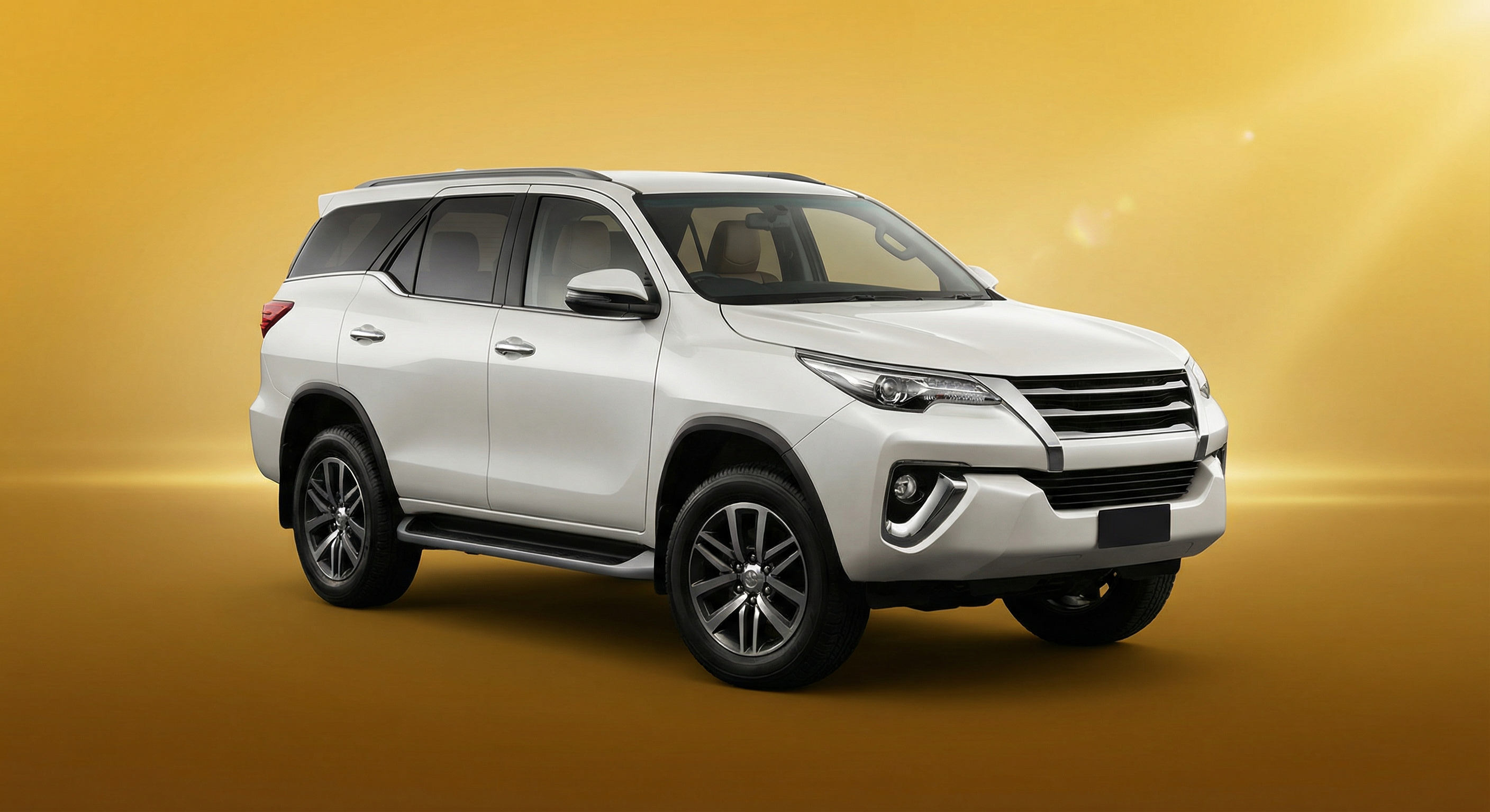 Premium vehicle on golden background